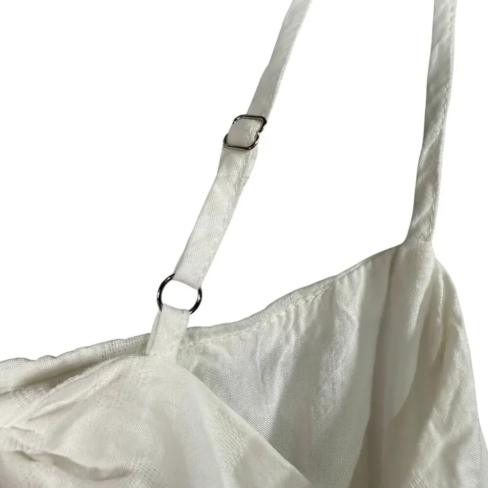 Lulus Days of Dreaming White Cotton Tie Back Mini Dress Bridal Sundress - XS